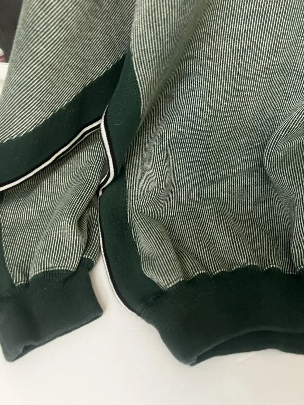 Vtg 90s NY JETS “Authentic Pro Line” Crewneck Sweatshirt Size L Green Striped.